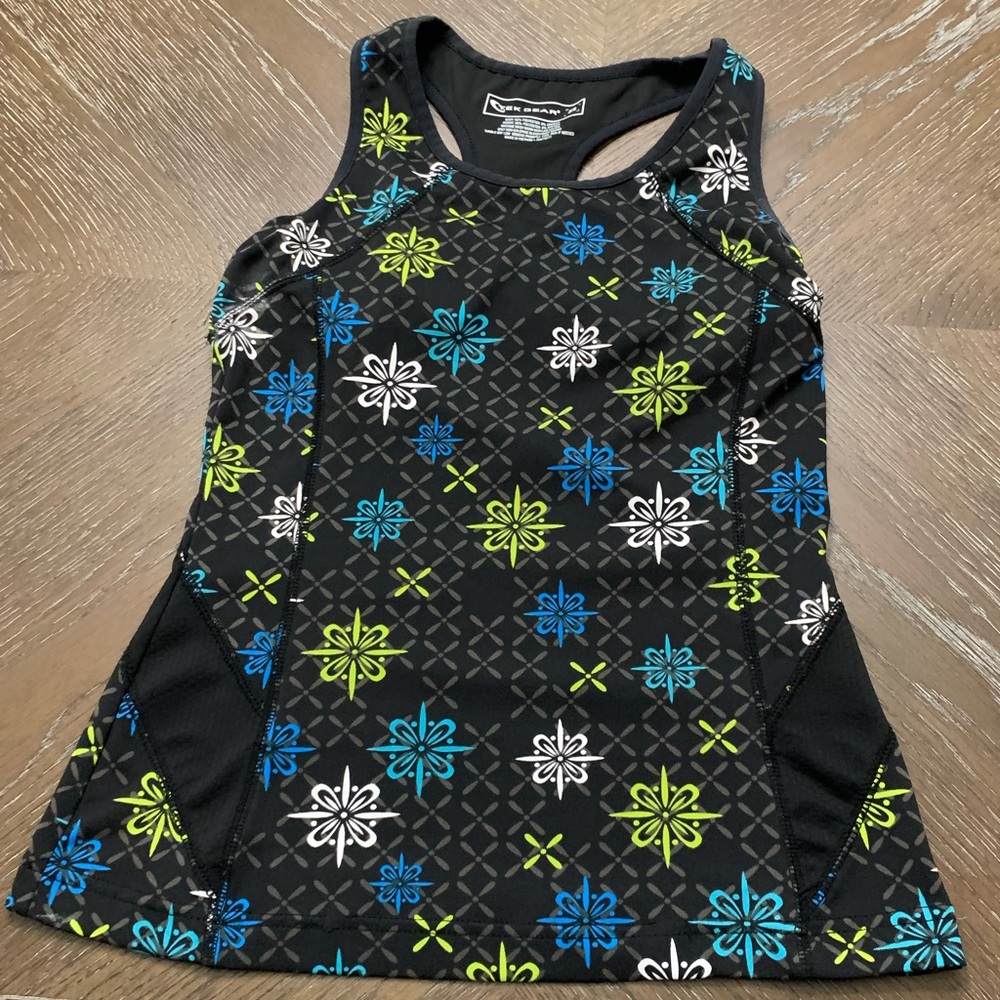 Tek Gear womens black print atletic raxor tank Size XS